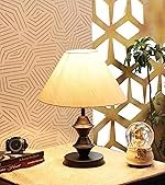 Tu casa Metal Table Lamp Off White Shade for Living Room Bedroom Bedside Corner Home DÃ©cor Housewarming Festive Gifts | Study Dining Table Top Yellow Ambient Metal Base