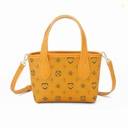 Ladies' Pink Monogram Pattern Mini Handbag, Crossbody Shoulder Bag wit