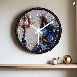 BABAART FASHION Analog 25 cm X 25 cm Wall Clock(Black, With Glass, Sta