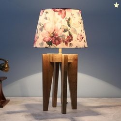 tu casa Rustic Brown Vintage Mangowood Table Lamp for Home Decoration,