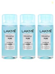 Lakme Set of 3 Pure Micellar Water for Makeup Removal - 200 ml each