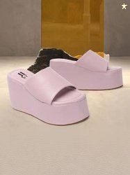 TWIN TOES Women Wedges Sandal(Purple , 9)