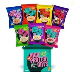 Yogabar High Protein Oats (Variety Pack of 7) | 26g Protein per Serve