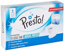 Amazon Brand - Presto! Hygienic Flush Tabs, Aqua Fresh | 300 Gram | 50