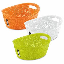 Nayasa Tri Colour Oasis Oval Basket | Set of 3 | Multi Purpose Storage