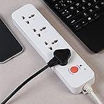 SPARTAN 4+1 Power Strip 1.8 Meter Extension Board with 4 International Power Sockets 2500 Watt (240V AC,10 AMP) Extension for Home Appliances, Vaccum, TV, Washing Machine Laptop (White, Pack of 1)