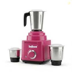 Indicon Crystal 750W Mixer Grinder, Aqva Pink, 3 Stainless Steel Jars