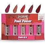 JAQULINE USA Pout Power Set of 5 Liquid Matte Lipstick | Waterproof | Smudge Proof | Transfer Proof | Long Lasting | Hydrating and Lightweight | 5×1.25ml