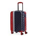 Nasher Miles Vegas Hard-Sided Polycarbonate Cabin Luggage 20 inch | 55cm | 8 Wheels Small Trolley Bag for Travel | Suitcase (Red & Blue)