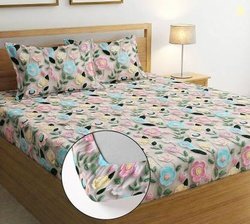 Moonroof Cotton King Fitted (Elastic) 295 TC 7D Digital Bedsheet(Pack