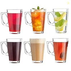 AYUTAS Premium Glass Coffee Mug, Tea Cups Transparent, Glass Cups Set