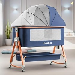 BAYBEE Premium Bedside Crib for Baby Bedside Bassinet for Kids with 6