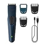 Philips Battery Powered SkinProtect Beard Trimmer for Men – Lasts 4x Longer, DuraPower Technology, Cordless Rechargeable with USB Charging, Charging Indicator, Travel Lock, No Oil Needed BT1232/18