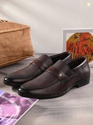 HERE&NOW Men Textured Comfort-Fit Slip-On Shoes