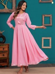 Saloni Creation Women Thread Work Anarkali Kurta