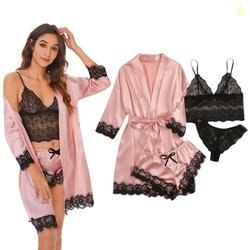 Valentine's Day Fancy Night Suit & Bra Penty Set Combo for Women's Pac