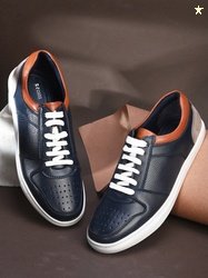 HERE&NOW Men Round Toe Lightweight Lace-Ups Colourblocked Sneakers