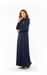 E - Ezra Winter Wear Woolen Nighty Dress Blue Polar Nighty Women Gown
