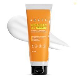 Arata Sunscreen Gel | SPF 50, PA+++ | Broad Spectrum UV Protection | U