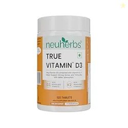 Neuherbs True Vitamin D3 (600 IU) Supplement | With Vitamin K2 (MK-7)