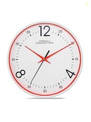 French Connection Plastic Elegant Decorative White Analog Wall Clock w