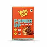 Yogabar Power Up 20g Protein Bar (5 Bars, Choco Peanut Butter, No Added Sugar) | Least Net Carbs | Zero Added Sugar Protein Bars | High Protein Blend – Whey Protein Concentrate, Isolate, Peanuts & Soy | Healthy Protein Snacks