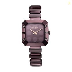 Titan Glitz Purple Dial Purple Bimetal Strap Watch for Women - NS95208