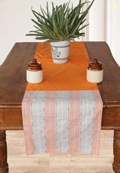 Dekor World 1 Piece Cotton Awning Stripe Printed Collection Table Runn