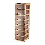 Plastic Modular Drawer Organizer Plastic Boxes For Storage chest Of Drawers For Storage Rack, Large Stomo Racks For Storage Multipurpose Anti-slip Shoes Organizers (Brown, 7XL)