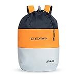 Gear Men/Women Voyager 15 Litre Small Casual Standard 2 Compartment Backpack/Daypack/Hiking Daypack/Drawstring Bag (Black-Yellow), Multicolor