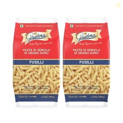 Gustora Fusilli Pasta Combo Pack Of 2 I Durum Wheat Semolina I Rich In