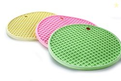 Crystal Rubber Heat Resistant Hot Mat Set, 18 cm, 3-Pieces, Multicolor