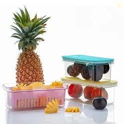 JIALTO Fridge Storage Boxes (Pack of 4)  Airtight Refrigerator Organiz