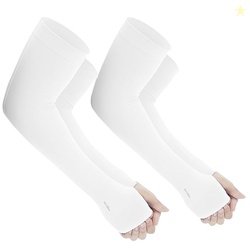 UltraThin UV Protection UVP60++ Compression Arm Sleeves,Black, Sun Pro