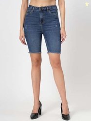 COSMIC High-Rise Denim Shorts