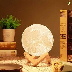 Desidiya 3D Moon Night Lamp  Rechargeable with 7 Color Changing Featur