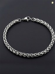 Fashion Frill Stainless Steel Silver Charm Bracelet