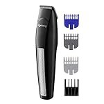 Lifelong Trim EZ Rechargeable Beard Trimmer for Men | SkinProtect Blades, Cordless Groomer with 4 Attachments, Brush & Oil Bottle, 500mAh Lithium Battery, USB Type-C Charging, 60 Min Runtime (Black)