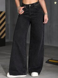 KASHIAN Women High-Rise No Fade Cotton Relaxed Fit Jeans