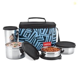 MILTON Delicious Lunch Box with Insulated Fabric Jacket, 3 Stainless S