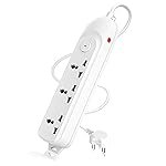 Cablet Extension Board 1500W 6A | 3 Universal Multi Plug Sockets with Surge Protector, Overload Protection, 1.8M Heavy Duty Cord, LED Indicator Master Switch, Spike Guard Power Strip for Home & Office