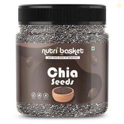 NUTRIBASKET Premium Raw Chia Seeds Jar Pack | Omega 3 and Fibe Seeds R