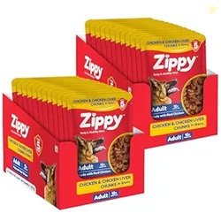 ZIPPY+12 Month Adult Dog Food Chicken & Liver Chunks in Gravy of Real