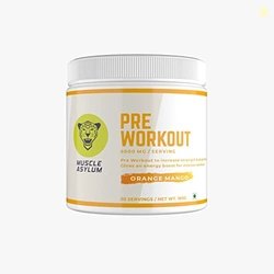 Muscle Asylum Pre-Workout Powder|180 grams,30 Servings|Orange Mango|Wi