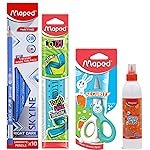 Maped Craft Kit for Kids|Pencil, Twist & Flex Ruler, Kidi cut Scissor,White Glue- A complete Craft Supply|Wooden Pencils|Shock proof Scissor|Ideal for young kids learning|Safe & Non-toxic For Children