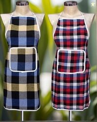REVEXO Set of 2 Checked Apron with Patch Pocket