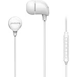 PHILIPS TAE2146WT in-Ear Wired Headphones with USB-C Plug, 10mm Drivers for Deep Dynamic Bass and Clear Sound, in-Line Mic with Call Button, 3 Interchangeable Ear Caps, 1.2m Durable Cable (White)