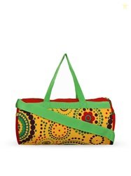 Anekaant Women Green & Yellow Printed Canvas Duffle Bag