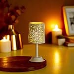 Solimo Ornamental Iron Tea Light | Stylish | for Indoors & Outdoors DÃ©cor | Cylindrical (White with Gold Texture)