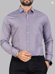 MILDIN Men Slim Fit Solid Spread Collar Formal Shirt
